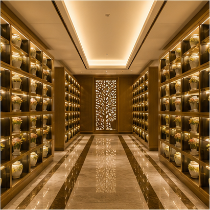 Elegant columbarium interior