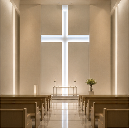 Modern Christian memorial chapel